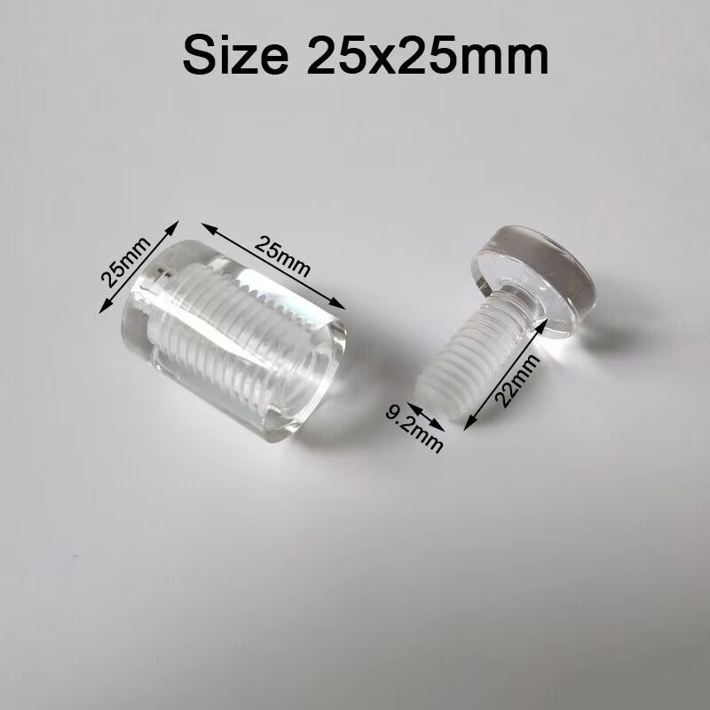 Customized Acrylic Clear Wall Mounted Standoff Screw for Sign Holder Advertising Board Bolts length 20mm