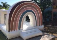 Casa Bouncy do salto do arco-íris do castelo do casamento branco inflável do PVC das crianças dos adultos