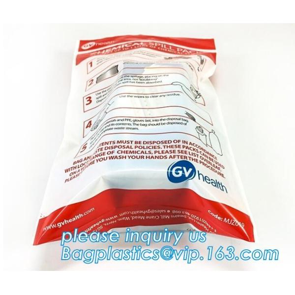 Le SAC de LABORATOIRE de SPÉCIMEN de BIOHAZARD zip-lock de sac, sachets en plastique imprimés de serrure de fermeture éclair, sac médical de transport, transport de spécimen de laboratoire met en sac