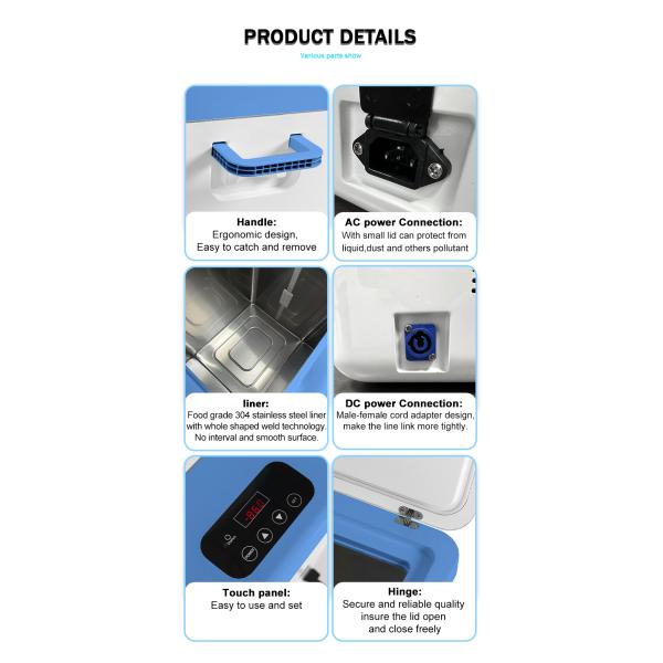 Портативный мини солнечный 12В постоянный ток 25L низкотемпературный глубокий морозильник для всех типов климата