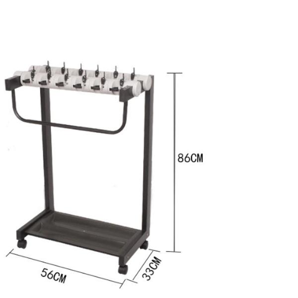 Black Metal Golf Club Push Pull Bike Cart Buggy Trolley Holder Umbrella Stand for Drug Stores