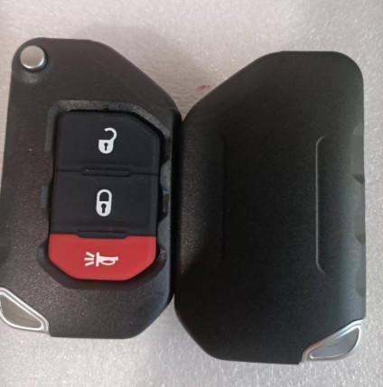433Mhz 2 + 1 button FCC OHT1130261 4A Chip Keyless Flip Key For Jeep Wrangler