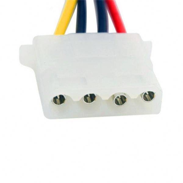 Computer Power Supply Y Splitter Adapter Cable Molex 4 Pin Male To 3*4 Pin Female Custom Length