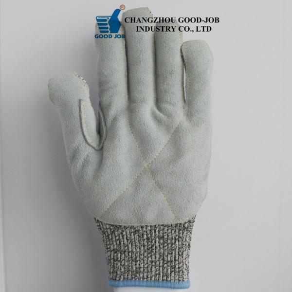 Cow Split Leather Cut Resistant Gloves Thickened Finger Covered