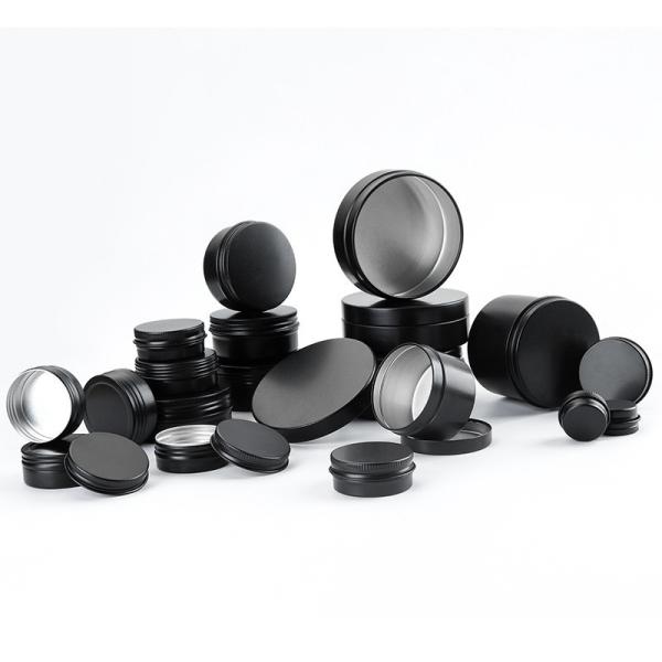 Custom Black Aluminum Candle Tin Metal Case for Solid Scented Candle 6 oz With Lids Food Storage Box Industrial Food