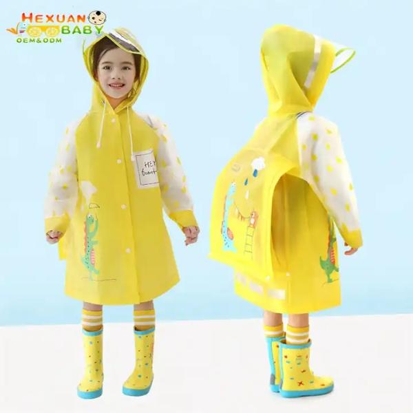 Protect Your Little Ones from Rain Reusable Rain Ponchos with Hood and Sleeves