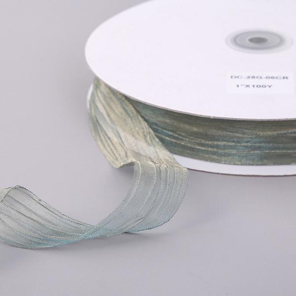 Embalagem de presentes 25mm Organza Coréia 2,5cm Sheer Wired Ribbon