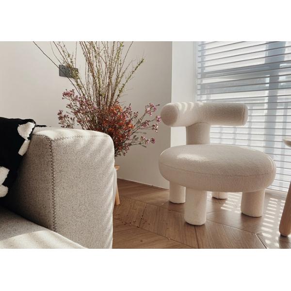 Bookstore Modern Fabric Dining Chairs Wool Fur Individual Sofa