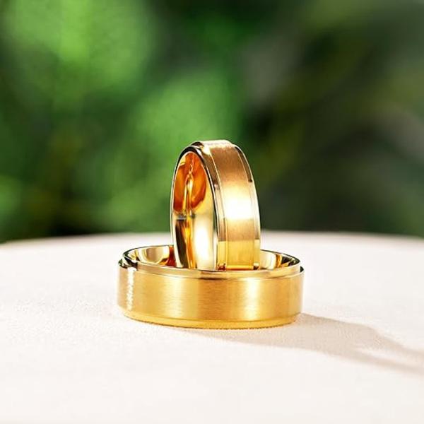 Gift Gold Black Titanium Wedding Band Matte Finished 4mm 6mm 8mm For Men Women