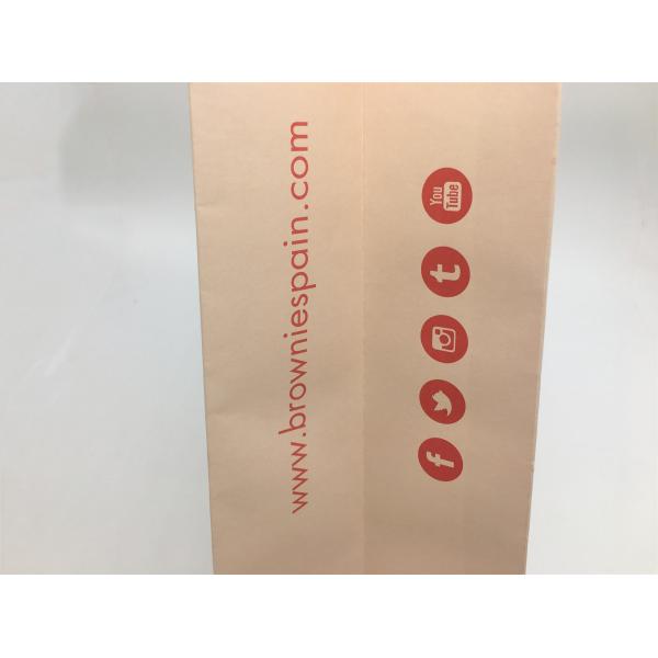 Personality Logo Fashion Shopping Bag / Kraft Paper Bags With Flat Cotton Handle