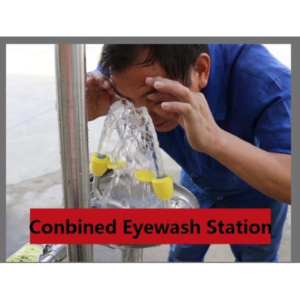 Customize SS304 emergency shower and eyewash station factory chemical place safety protection