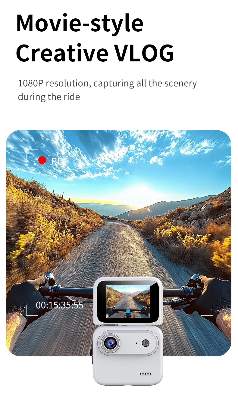 Hot Selling 1080P Vlog Action Camera Dual Screen 120 Wide Angle 128G Built-in Memory for Outdoor Diving Exclusive to USA