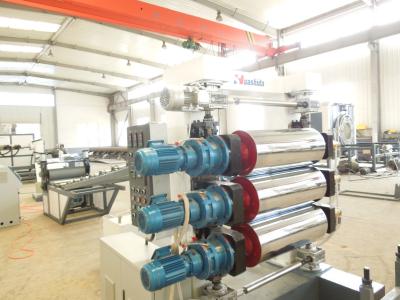 Linha de extrusão de plástico de controlo PLC de 100 kW a 200 kW para fabricação de folhas de PP/HDPE