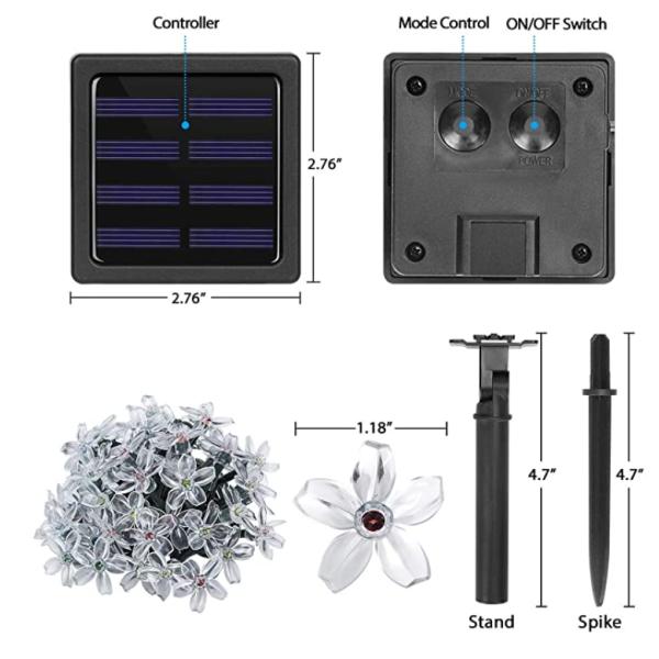 2 Pack Fairy Flower 23ft Decorative Solar Garden Lights