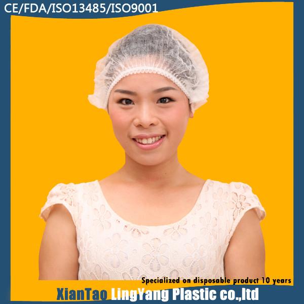 12 gsm Disposable Nonwoven Blue 21 Double Elastic Mob Cap Clip Cap