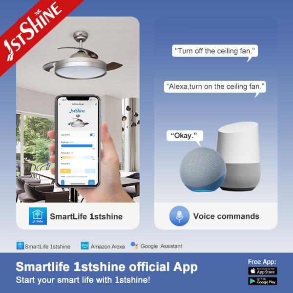 1stshine Hidden Blades Ceiling Fan Energy Saving for Home Hotel Office Environments