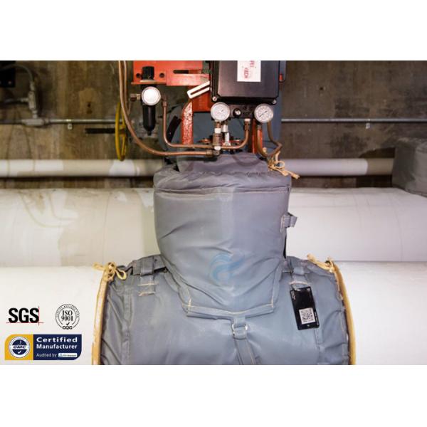 Крышка волокна 300℃ съемных курток термоизоляции серая стеклянная для запорной заслонки