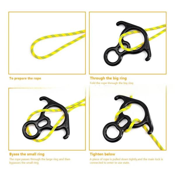 Outdoor Hardware Climbing Descender Figure Eight Ring for Rapid Descent Protection