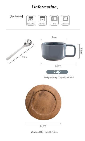 Nordic Cappuccino Copo de Café e Prato Conjunto de 12 Peças Cerâmica 250ml Porcelana Copas de Chá