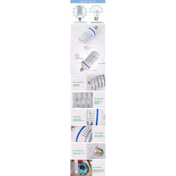 Plastic Aluminum 3000K 5T 12 Watt E27 Led Corn Light