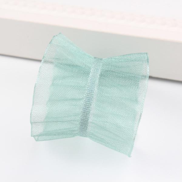 25мм покрытие 38мм морщинистый полиэстерный органза лента для самодельного волоса лента Bow