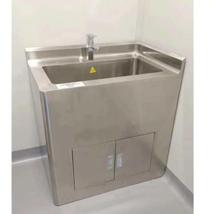 Modern Stainless Steel Sink Bench Industrial Grade Stainless Steel Wash Station Customized