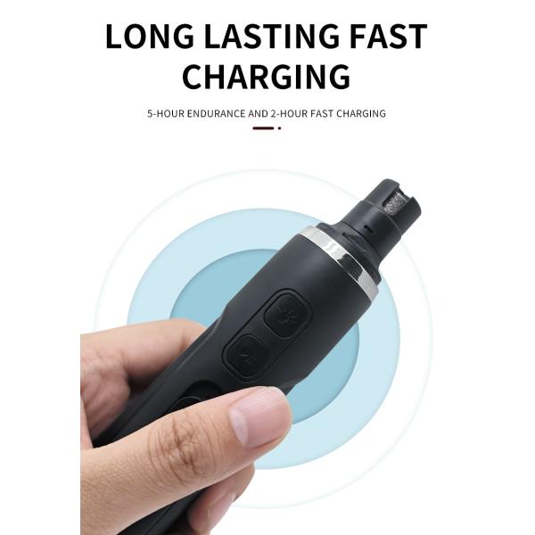 Cargador eléctrico de uñas para perros con USB negro Cortador eléctrico de uñas para mascotas