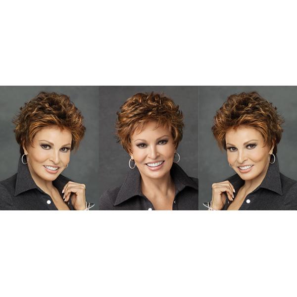 Soft And Smooth Noble Short Synthetic Wigs Brown Color Multi Layered , 100g Weight