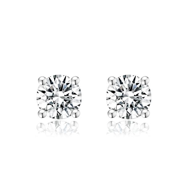 Conception de forme ronde classique 18 carats Boucles d'oreilles en diamant de laboratoire bijoux Best-seller Boucles d'oreilles en diamant de forme ronde de 0,3 carats