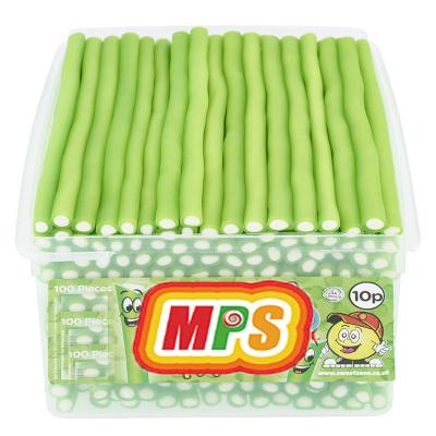 OEM / ODM Green Apple Sour Punch Straws Colourful Shaped Gummy Bonbons
