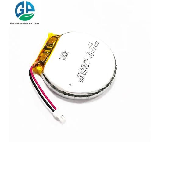 553535 круг батареи полимера иона 580mah 3.7v Li формирует большую емкость