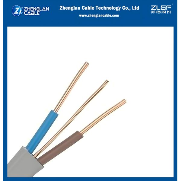 300/500v Twin Electrical Cables with Earth Wire Flat Electrical Wires CU/PVC/PVC with bare earth wire 2x2.5+1.5mm2