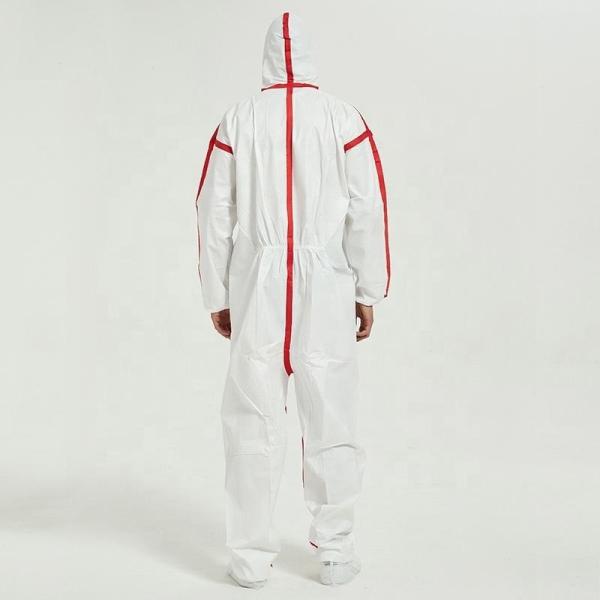 Waterproof Disposable Impervious Coverall Non Woven Workwear Overall PPE Set Suit With Taped Seam