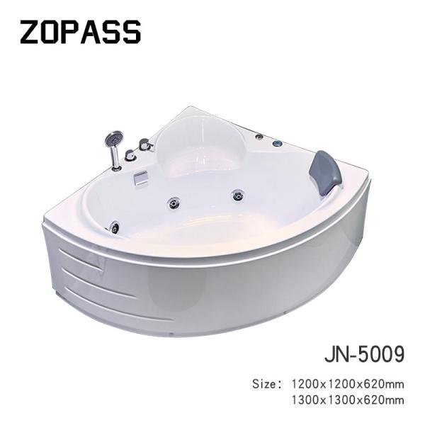 Indoor Whirlpool Acrylic Triangle Corner Bathtub Small Shower Combo