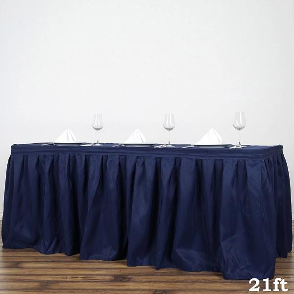 KINSHUN Black Polyester Banquet Table Skirt Wedding Party Events Decorations