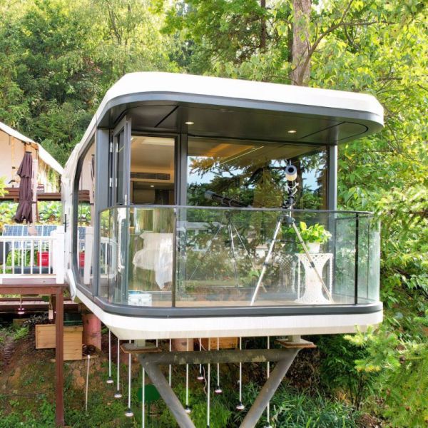 Maison capsule d'extérieur écologique personnalisée, maisons capsules préfabriquées