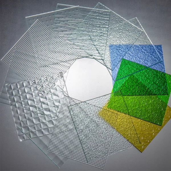 4mm - 10mm Embossed Decorative Glass Panel Unique Patterns For Bathroom