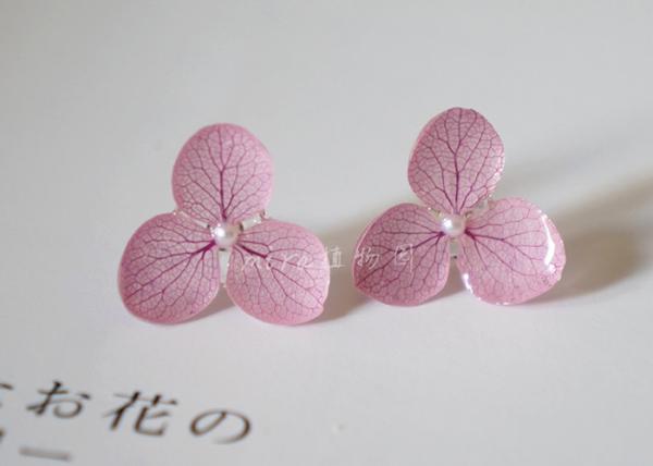 Forever Love Hand-Made Craft Real Flowers Dry Hydrangea Cheap Silver Stud Earrings For Women