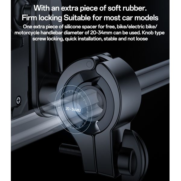 360 Degree Adjustable Bicycle Phone Holder with Mechanical Locking for Stable Non-Shaking Ride