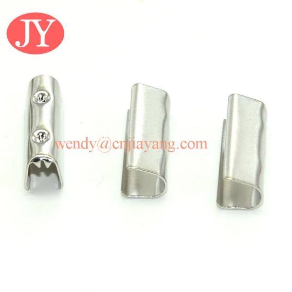 jiayang metal logo aglet engraved logo laser logo shoelace cord end tips