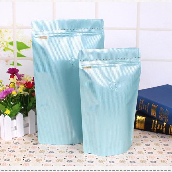 Custom Printing Aluminum Foil Stand Up Pouch Valve Sealed Coffee Bags 250g / 500g