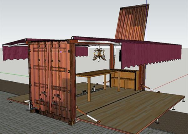 Casa modular do contentor do balcão luxuoso da casa de campo 20GP