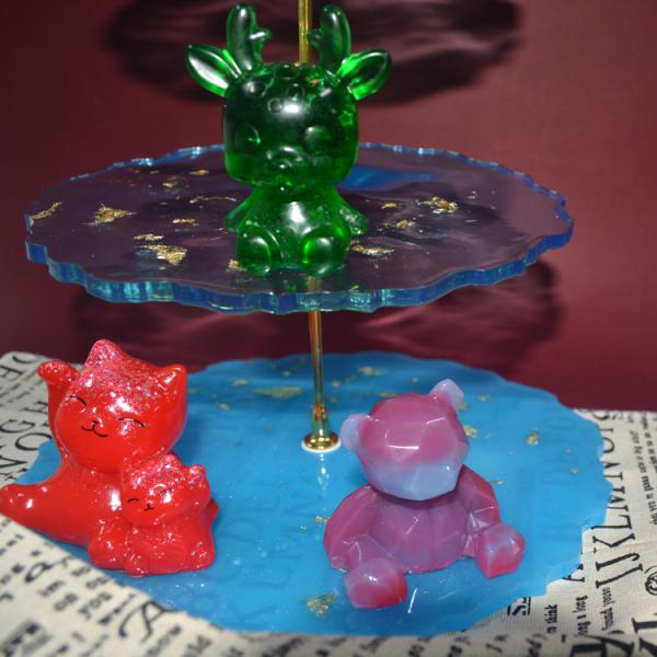 3 Layers Silicone Resin Coaster Molds Cake Decoration Round Coaster Mould