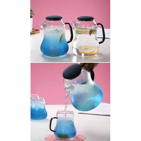 Хандмаде стеклянный Карафе с чашкой, большой Карафе воды для дома/ресторана