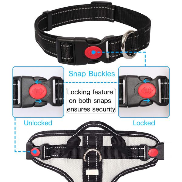 No Pull Nylon Dog Harness Anti Tear Adjustable Reflective Oxford Material Soft Vest