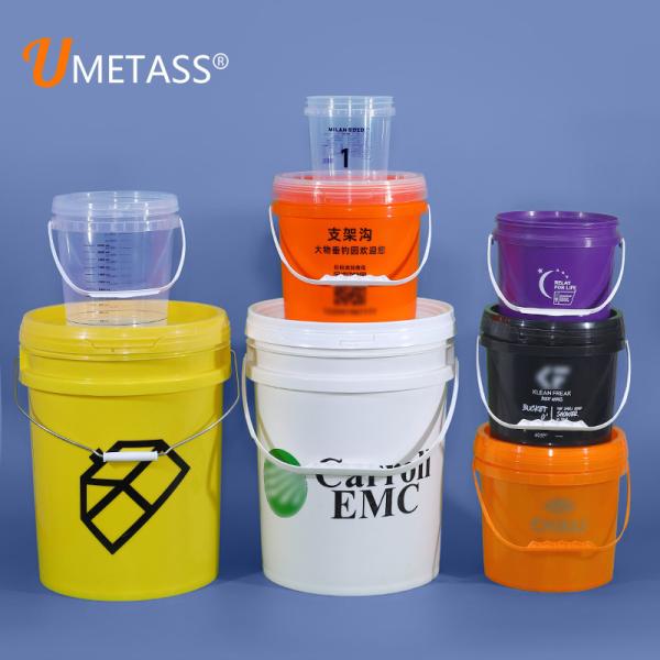 1L 20L Plastic Bucket With Handle And Lids Transparent and Multi-functional for Paint