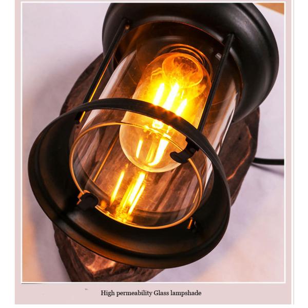 Industrial Loft design creative cafe restaurant bar bedside iron wooden led wall lamp （WH-VR-21）