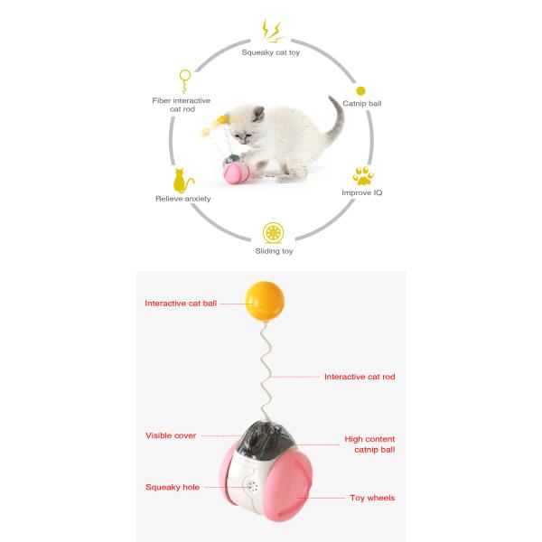 Interactive Catnip Cute Pet Toys Electric Automatic Rotating Tumbler Cat Toy