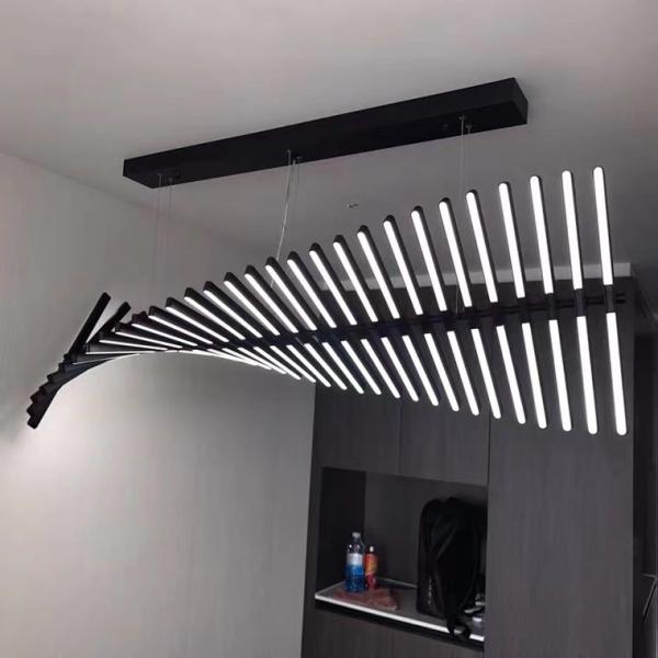 Nordic Modern Light Luxury Hotel Lobby Bedroom Living Room Designer'S Black Big Chandelier