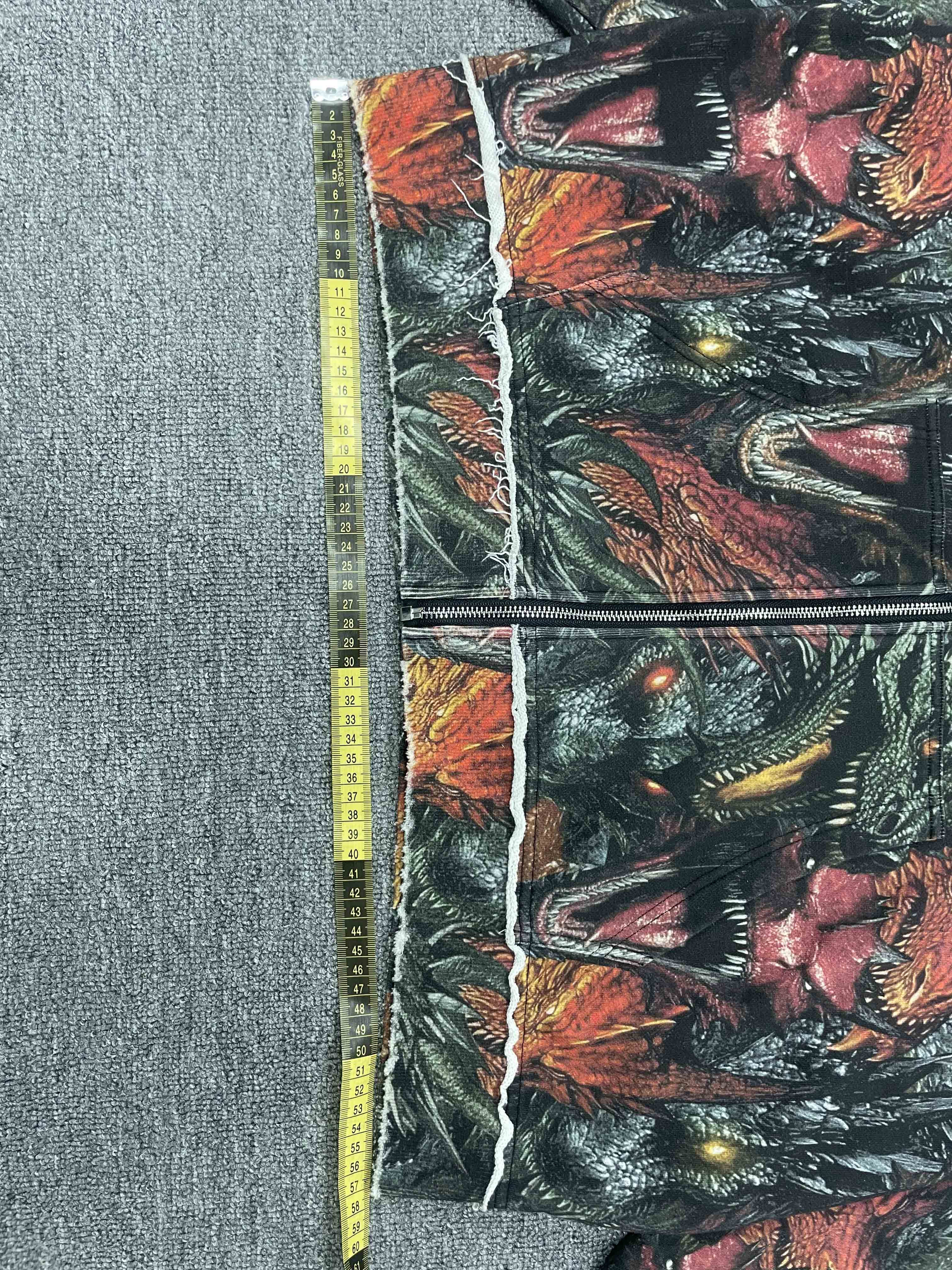 Tianan Custom Cotton Hoodies All Over Print Camo Dragon Graphic Embroidery Distressed Raw Hem Oversized Streetwear Men's Hoodie